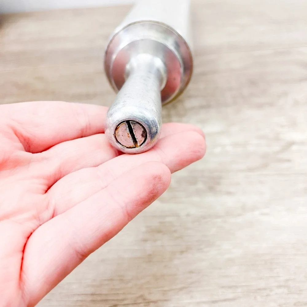 Vintage Stainless Steel Rolling Pin‎ Pastry Pizza Farmhouse Kitchen Decor